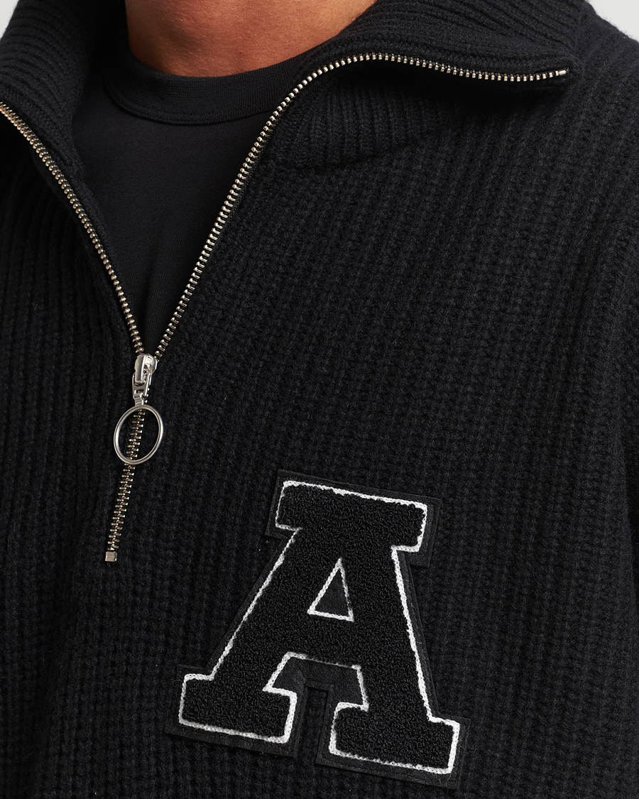 Mies | Puserot | Axel Arigato | Team Knitted Half Zip Black
