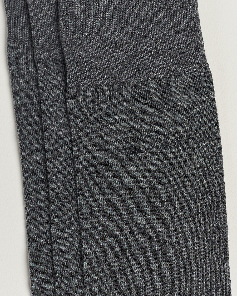 Mies | Alusvaatteet | Gant | 3-Pack Cotton Socks Charcoal Melange