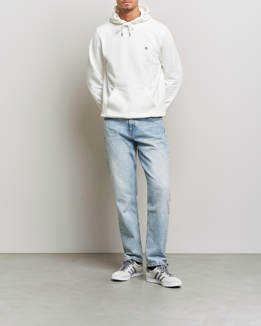 Mies | Puserot | GANT | Original Shield Logo Hoodie Eggshell