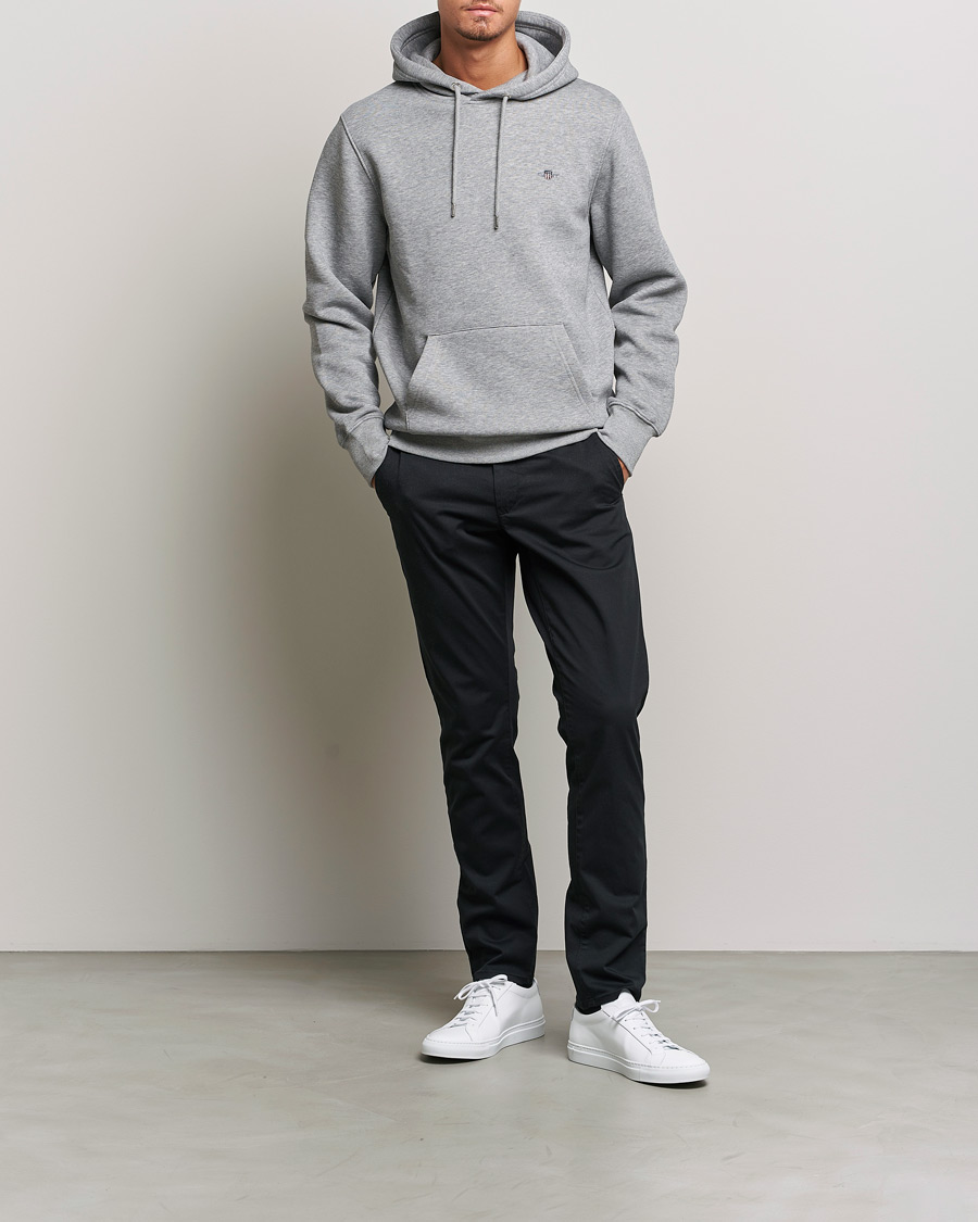 Mies | Puserot | GANT | Original Shield Logo Hoodie Grey Melange
