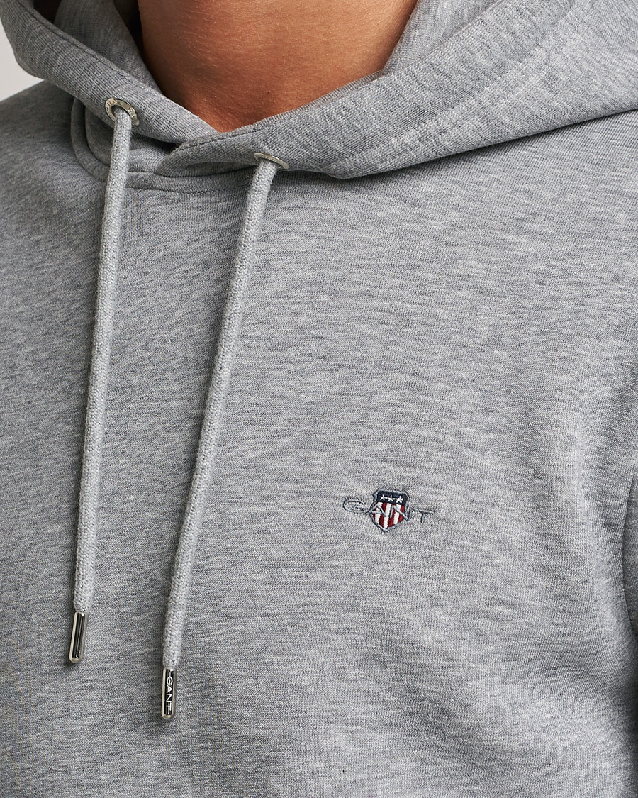 Mies | Puserot | GANT | Original Shield Logo Hoodie Grey Melange