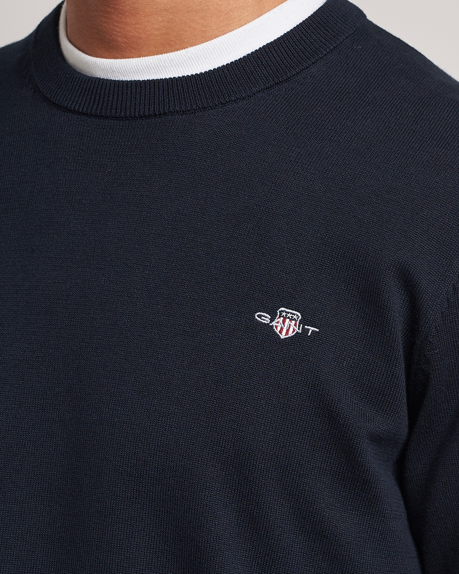 Mies | Puserot | Gant | Classic Cotton Crew Neck Evening Blue