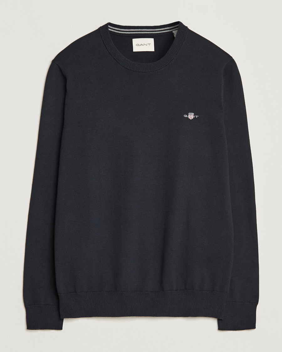 Mies | Puserot | Gant | Classic Cotton Crew Neck Black