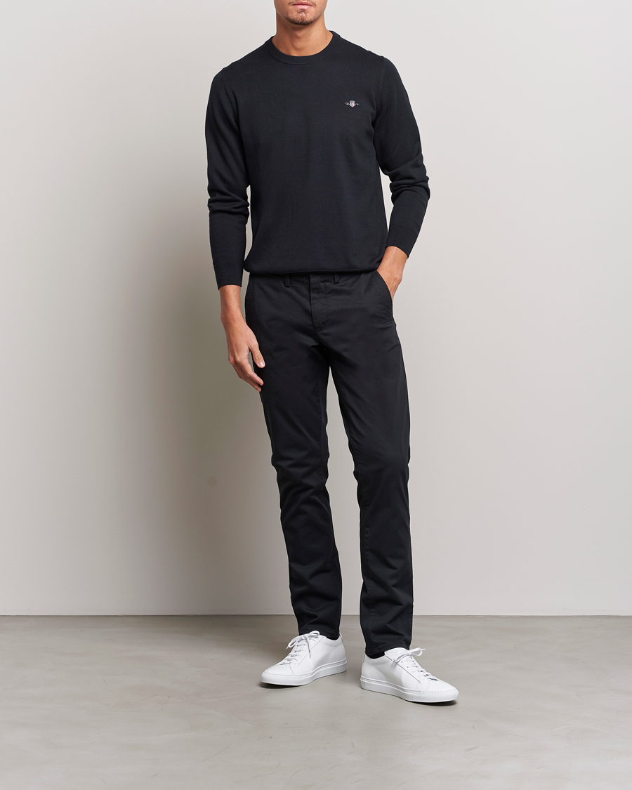 Mies | Puserot | Gant | Classic Cotton Crew Neck Black
