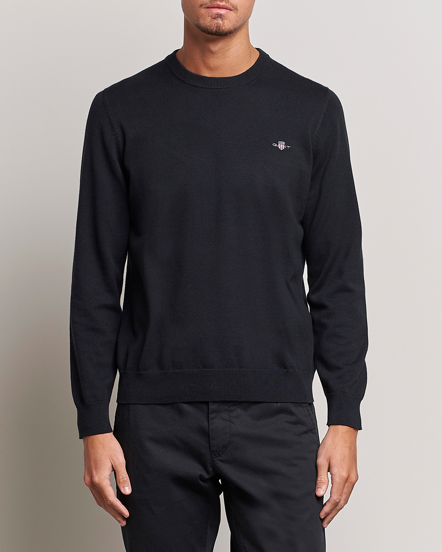 Mies | Puserot | Gant | Classic Cotton Crew Neck Black
