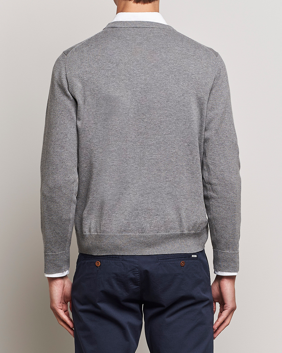 Mies | Puserot | Gant | Classic Cotton Crew Neck Dark Grey Melange
