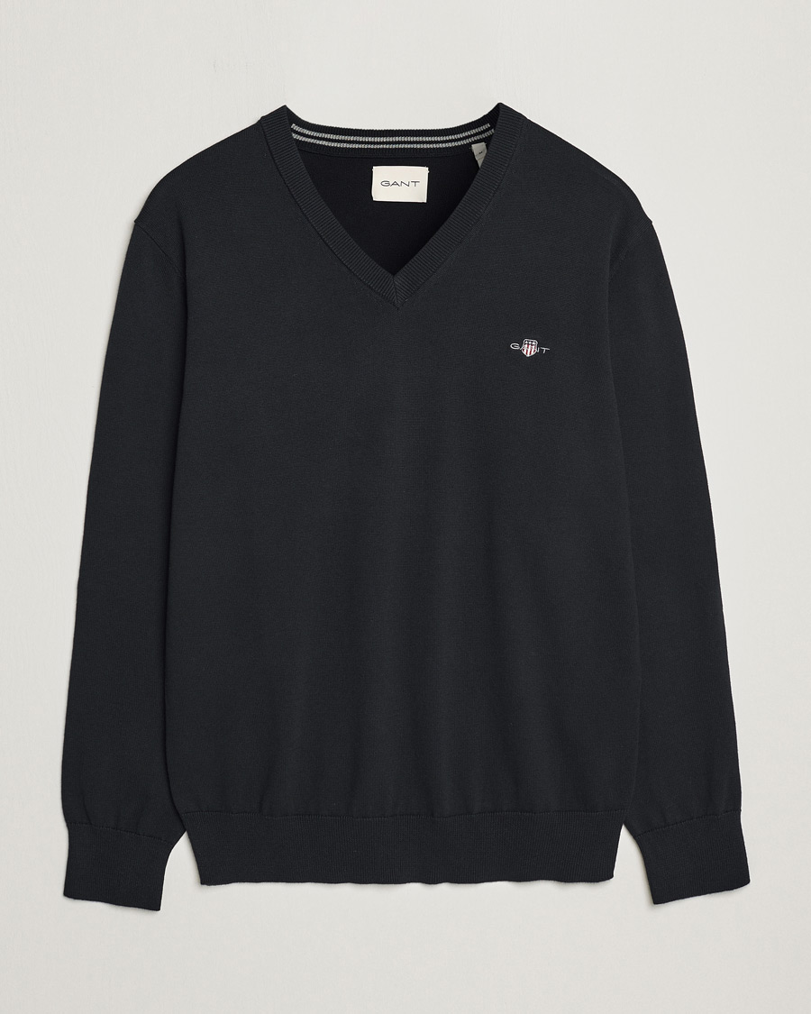 Mies | Puserot | Gant | Classic Cotton V-Neck Black
