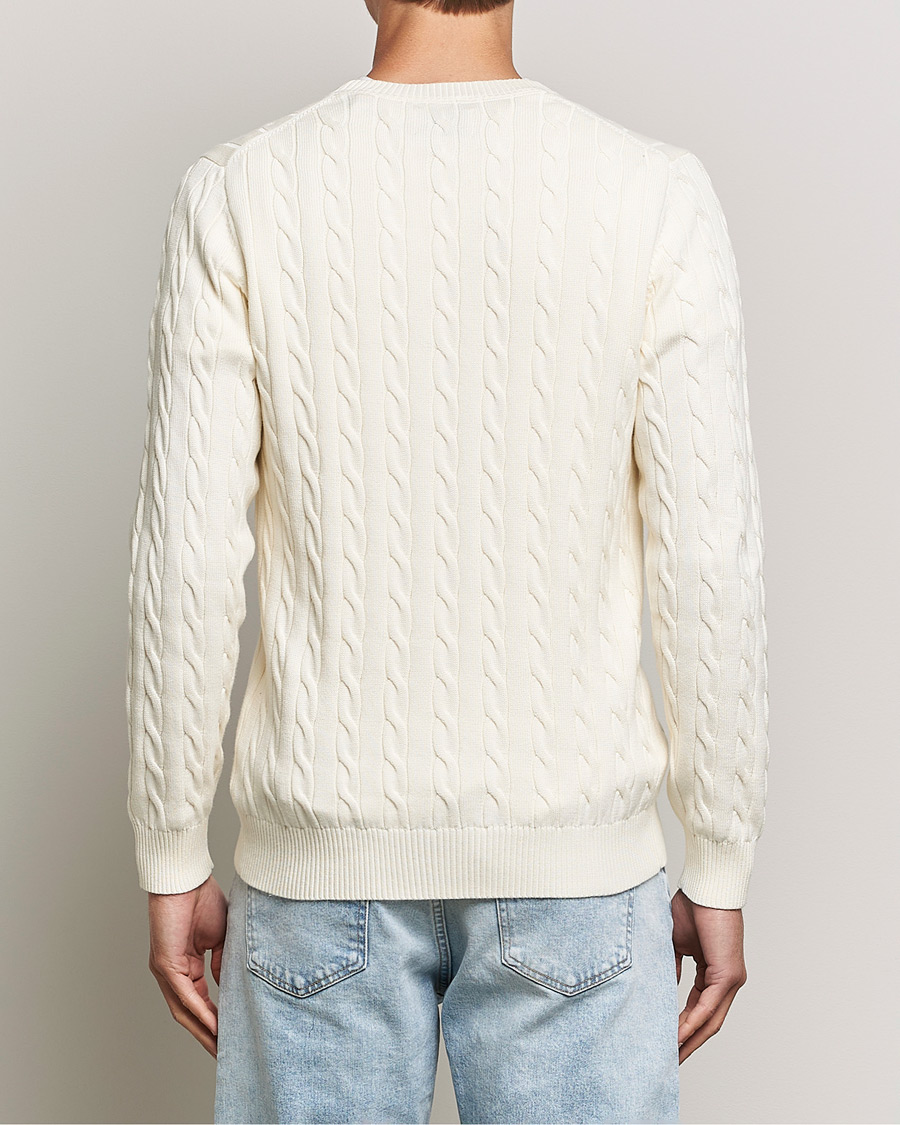 Mies | Puserot | Gant | Cotton Cable Crew Neck Cream