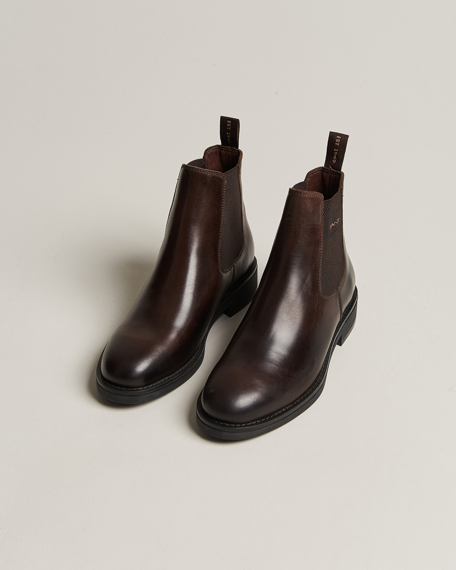 Mies |  | GANT | Prepdale Leather Chelsea Boot Dark Brown