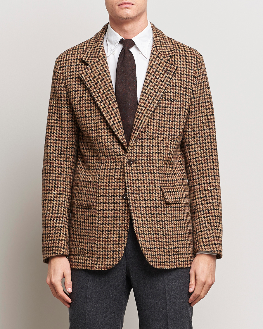 Mies | Pikkutakit | Drake's | MKVII Harris Tweed Games Houndstooth Blazer Brown