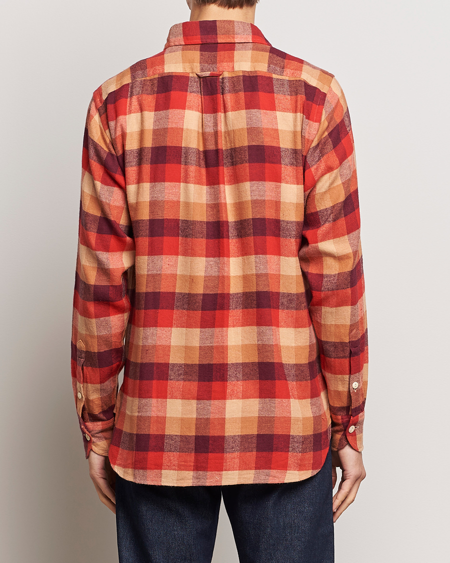 Mies | Kauluspaidat | Drake's | Brushed Madras Checked Work Shirt Red