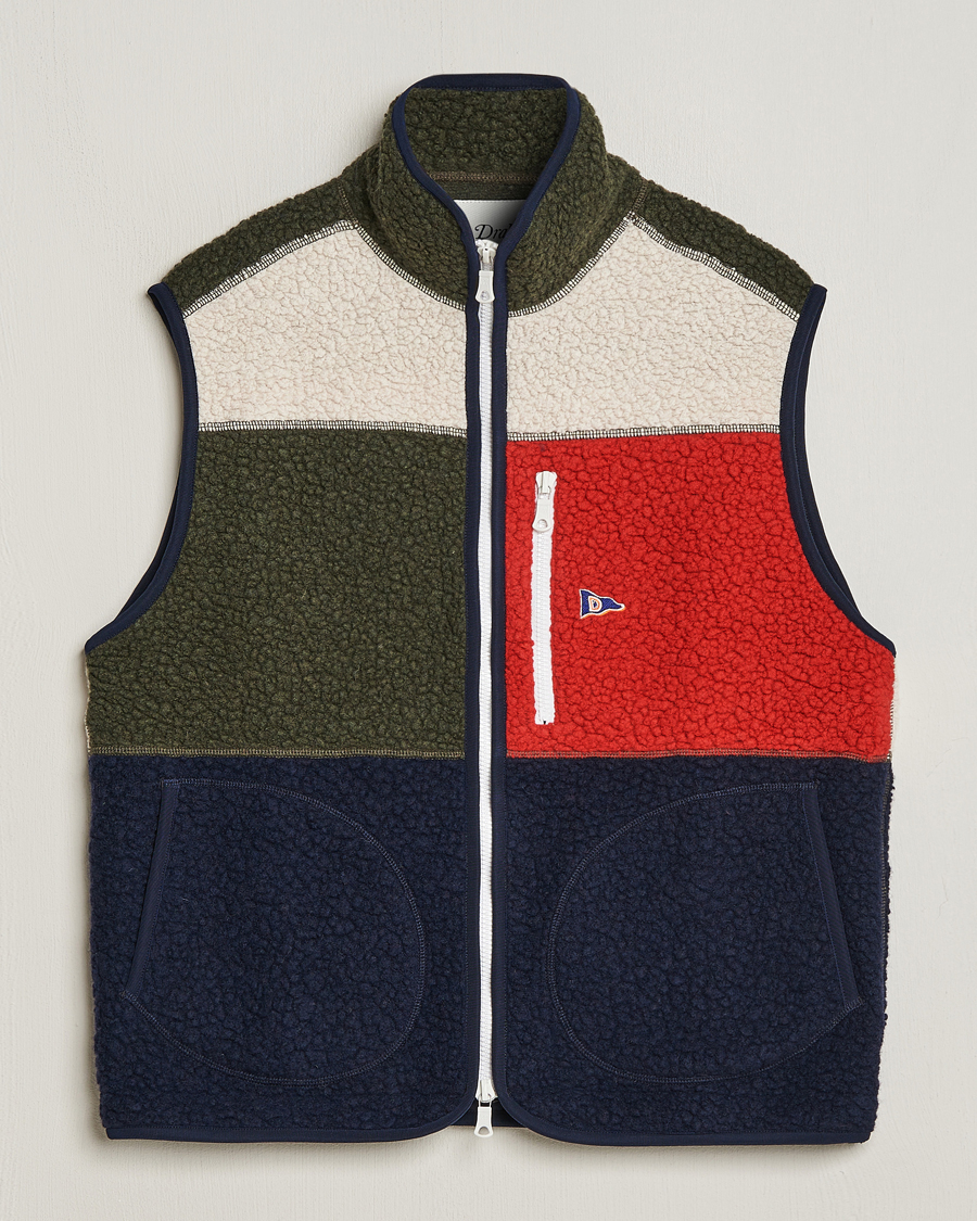 Mies |  | Drake's | Colourblock Boucle Zip Fleece Vest Multi