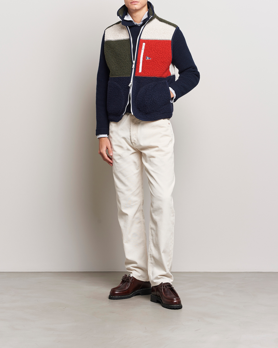 Mies | Puserot | Drake's | Colourblock Boucle Zip Fleece Vest Multi