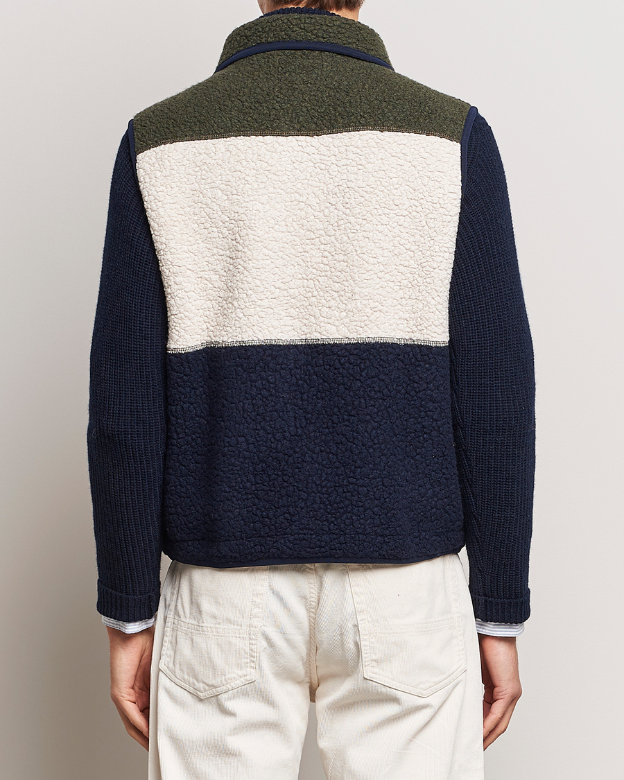 Mies | Puserot | Drake's | Colourblock Boucle Zip Fleece Vest Multi