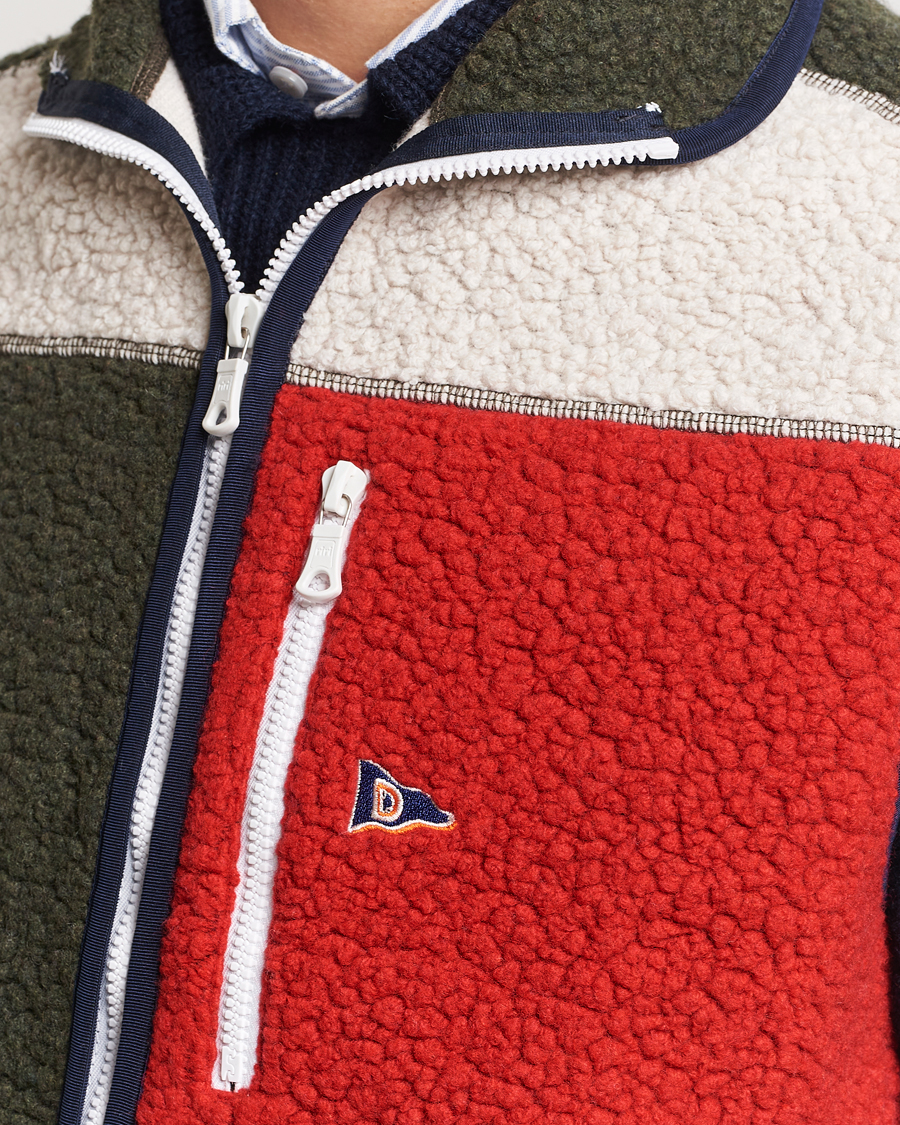 Mies | Puserot | Drake's | Colourblock Boucle Zip Fleece Vest Multi