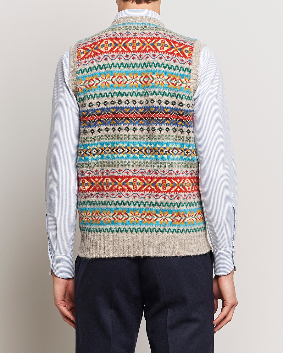 Mies | Puserot | Drake's | Fairisle Print Wool Vest Multi