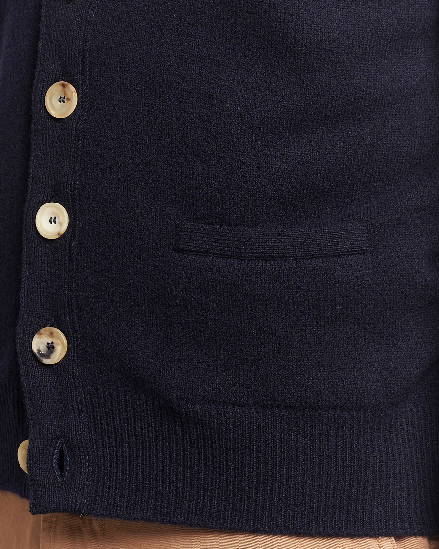 Mies | Puserot | Drake's | Lambswool Vest Cardigan Navy