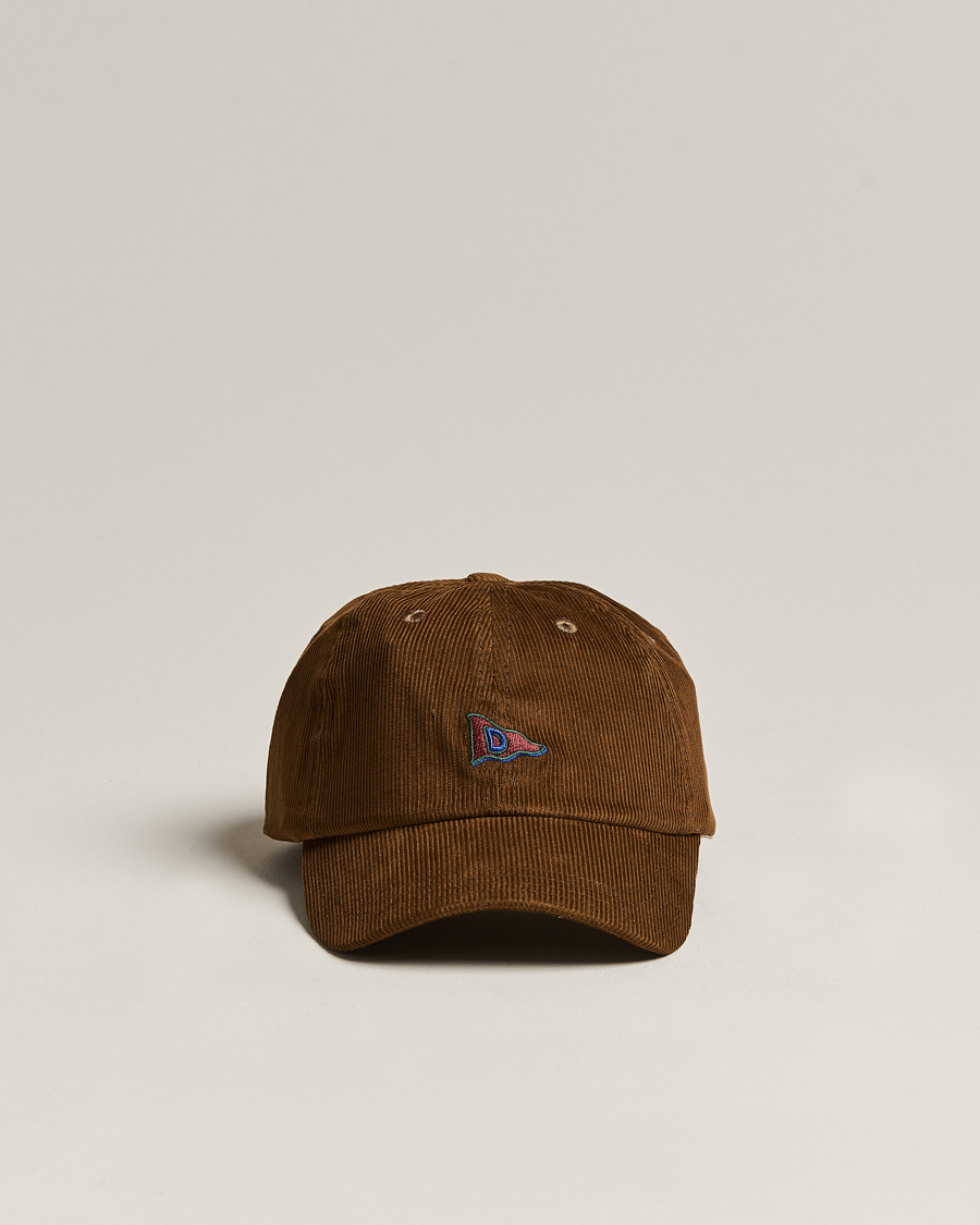 Mies | Drake's D Flag Logo Cord Baseball Cap Brown | Drake's | D Flag Logo Cord Baseball Cap Brown