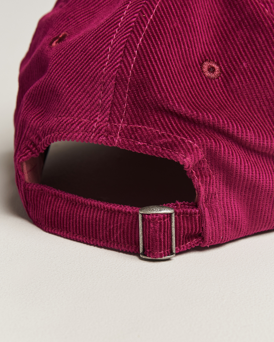 Mies | Drake's Flowers Logo Cord Baseball Cap Burgundy | Drake's | Flowers Logo Cord Baseball Cap Burgundy