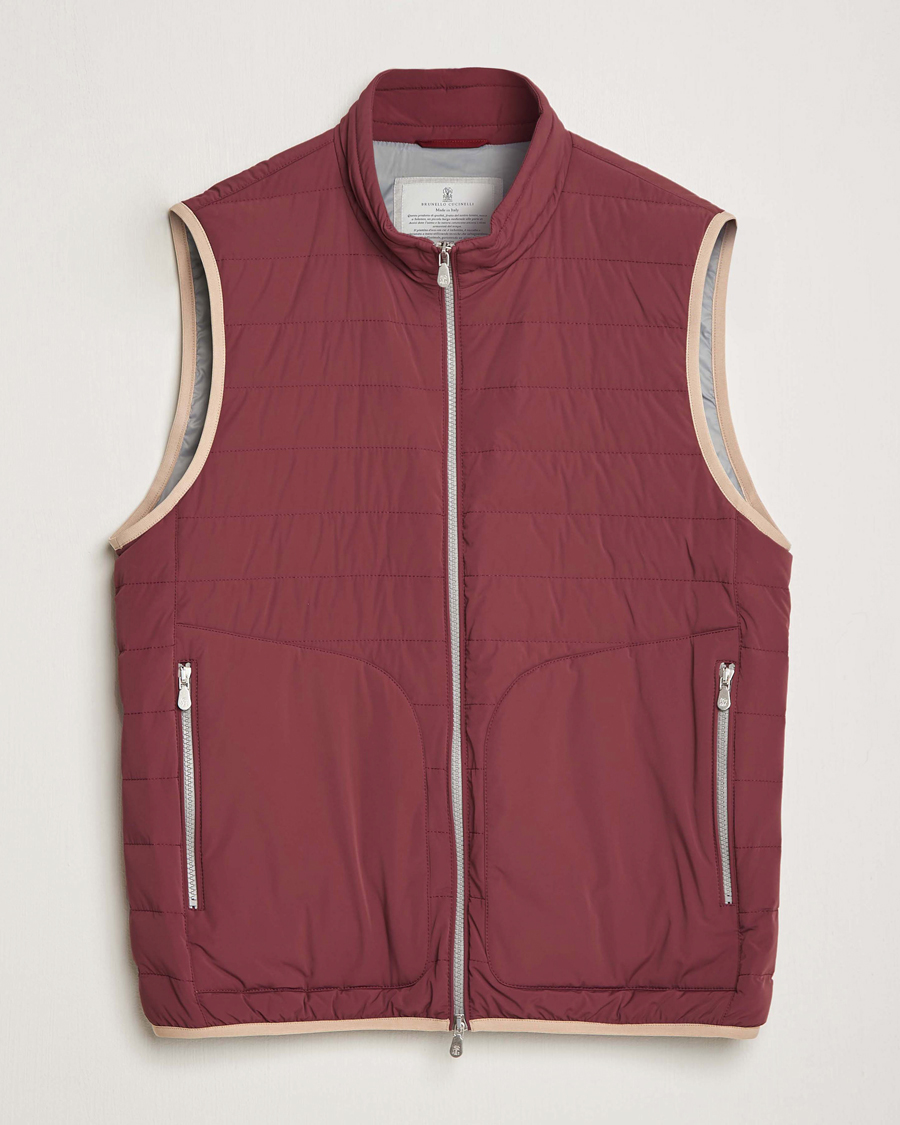 Mies | Takit | Brunello Cucinelli | Nylon Down Vest Burgundy