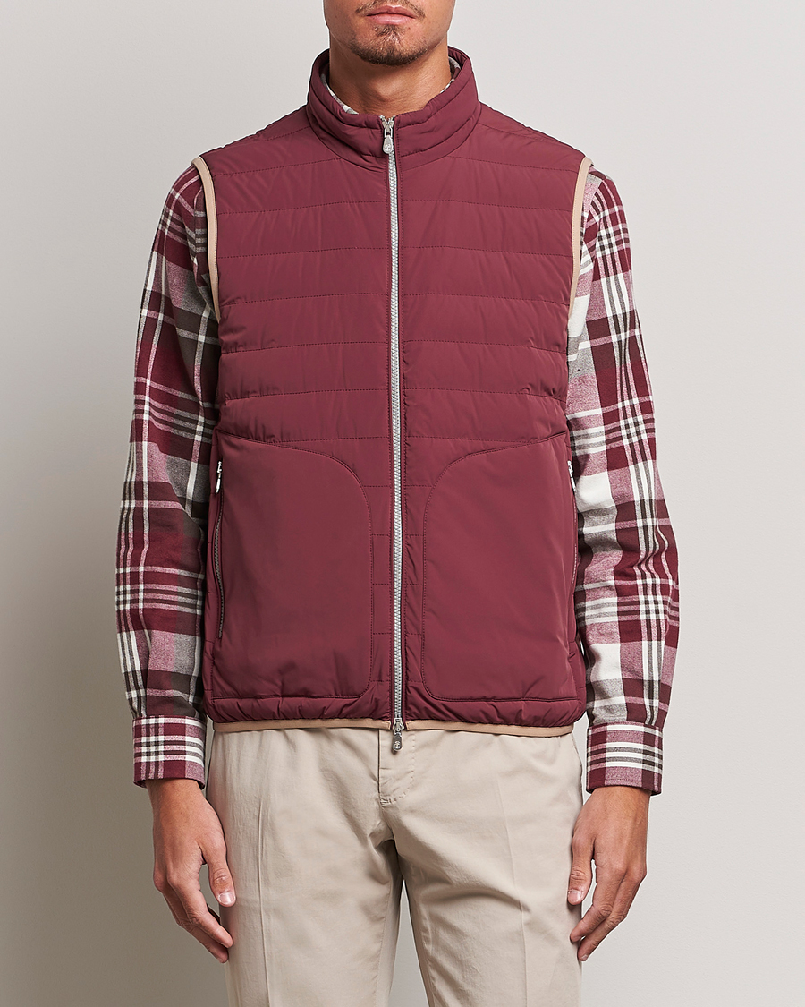 Mies | Takit | Brunello Cucinelli | Nylon Down Vest Burgundy