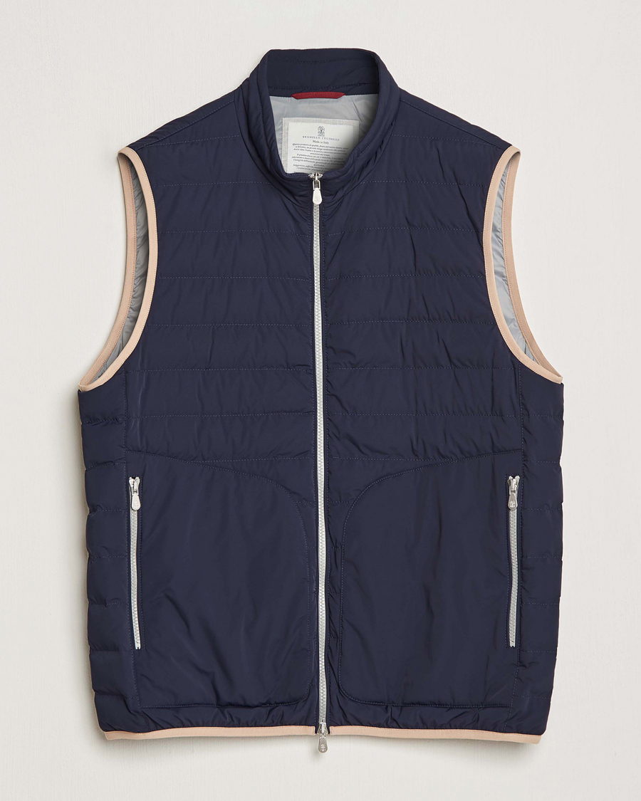 Mies | Takit | Brunello Cucinelli | Nylon Down Vest Navy