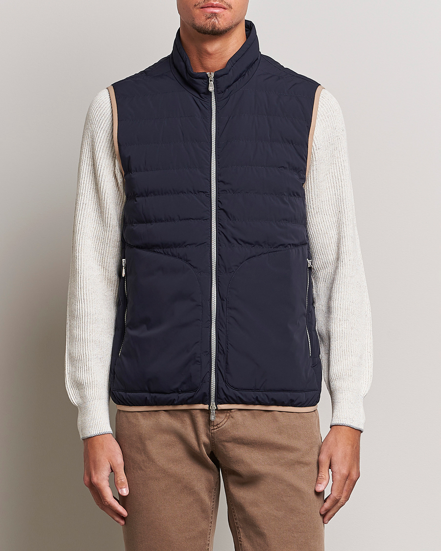 Mies | Takit | Brunello Cucinelli | Nylon Down Vest Navy