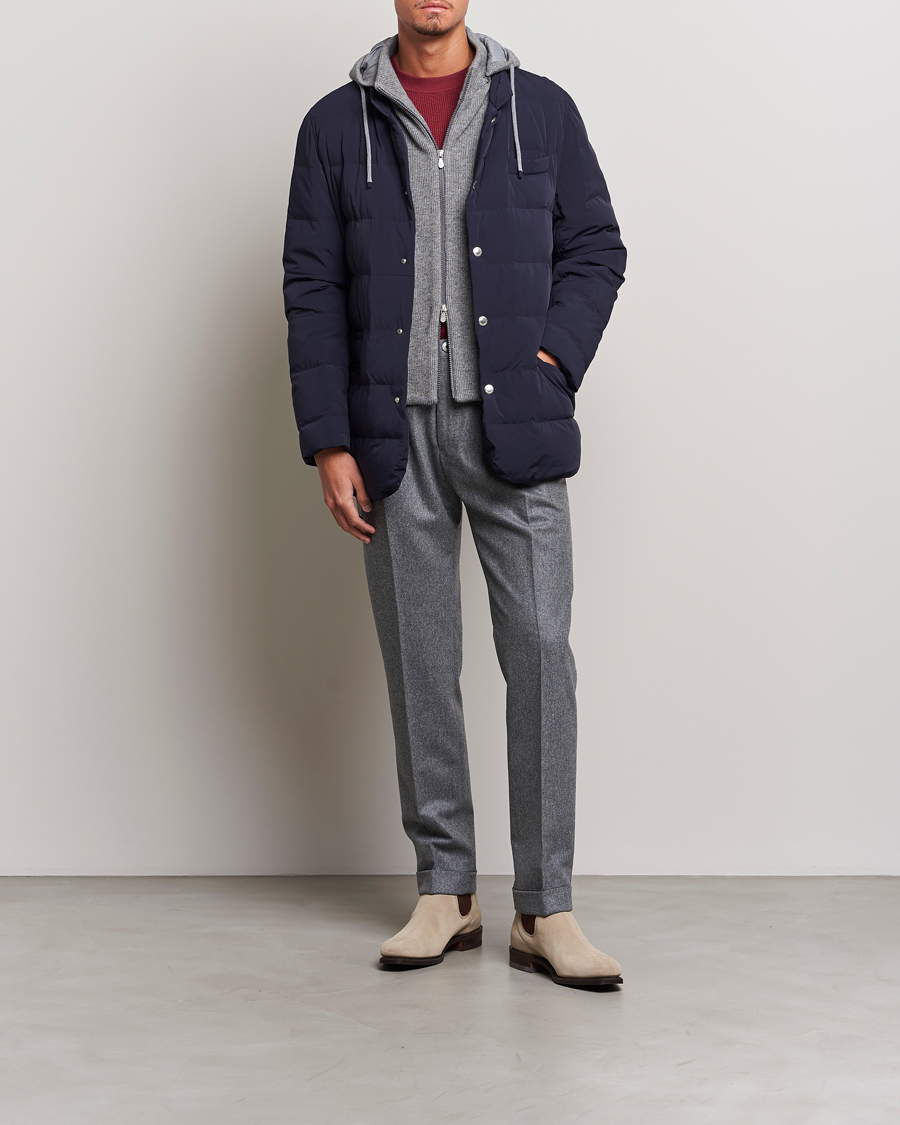 Mies | Takit | Brunello Cucinelli | Nylon Down Blazer Jacket Navy