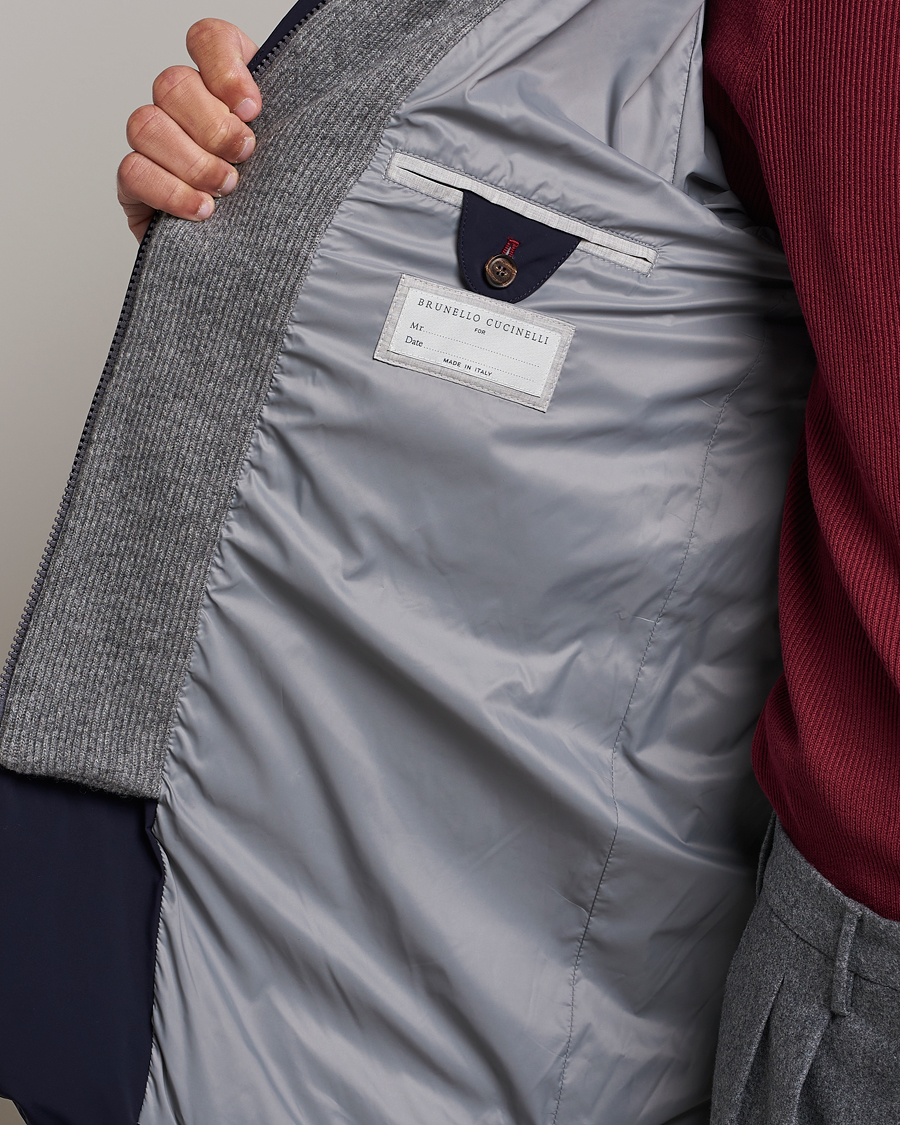 Mies | Takit | Brunello Cucinelli | Nylon Down Blazer Jacket Navy