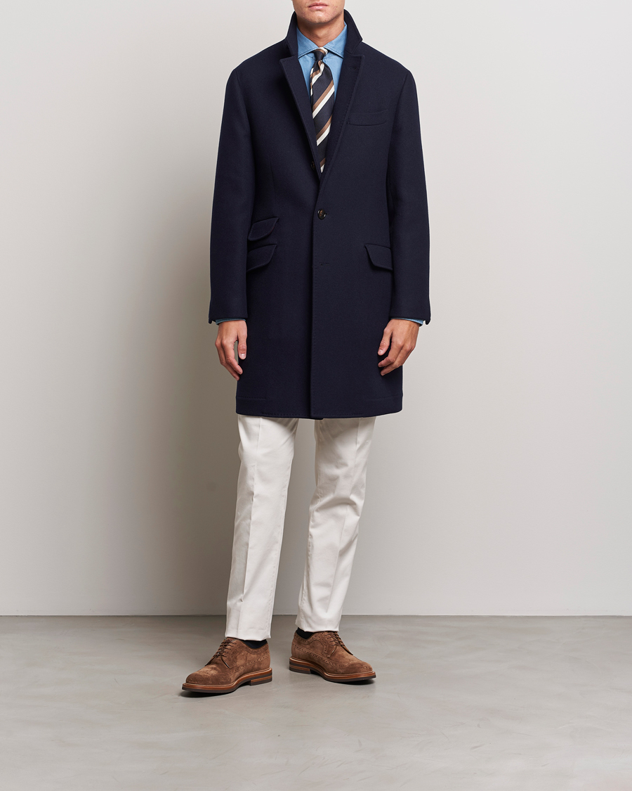 Mies | Takit | Brunello Cucinelli | Wool/Cashmere Single Breasted Coat Navy