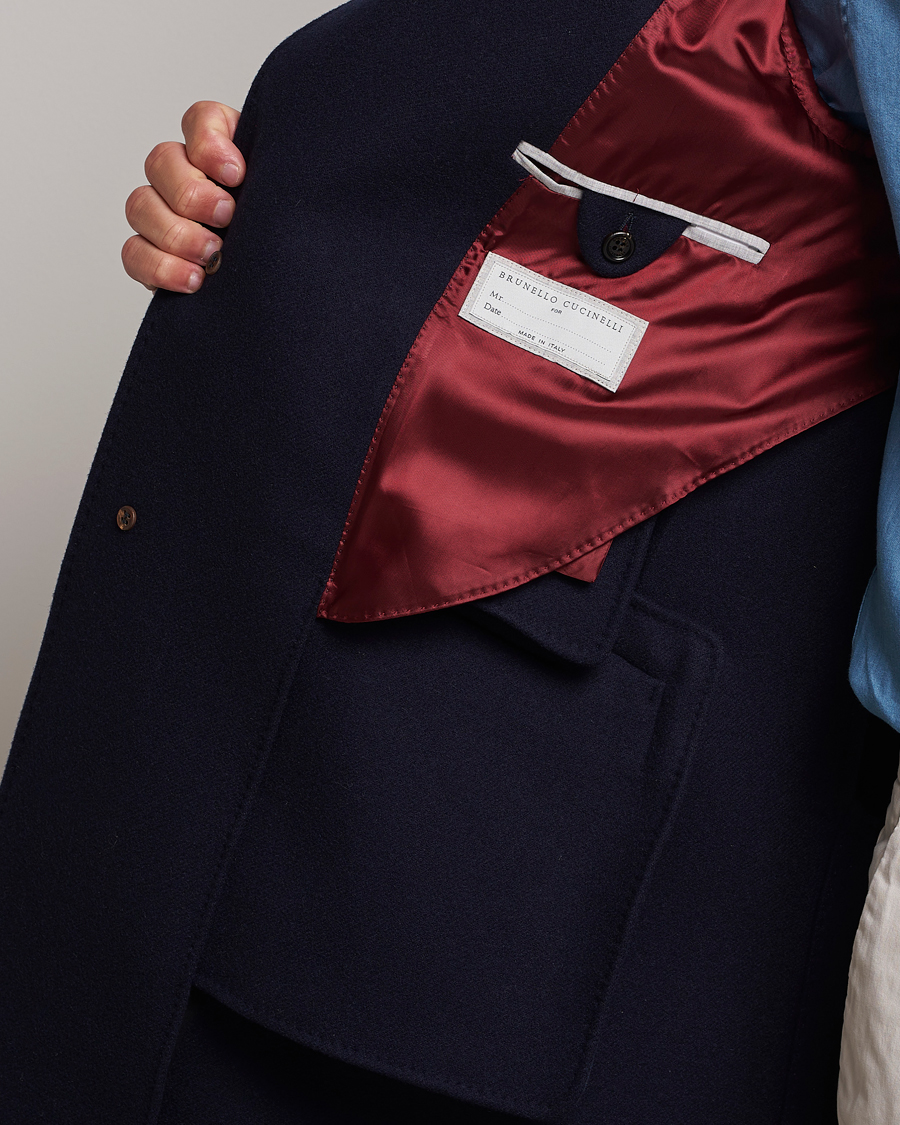 Mies | Takit | Brunello Cucinelli | Wool/Cashmere Single Breasted Coat Navy