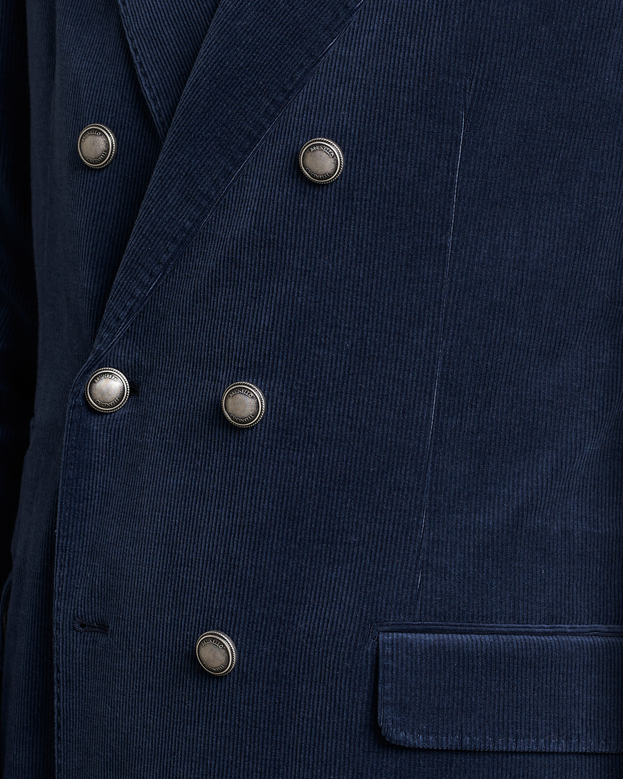 Mies | Pikkutakit | Brunello Cucinelli | Double Breasted Corduroy Blazer Royal Blue