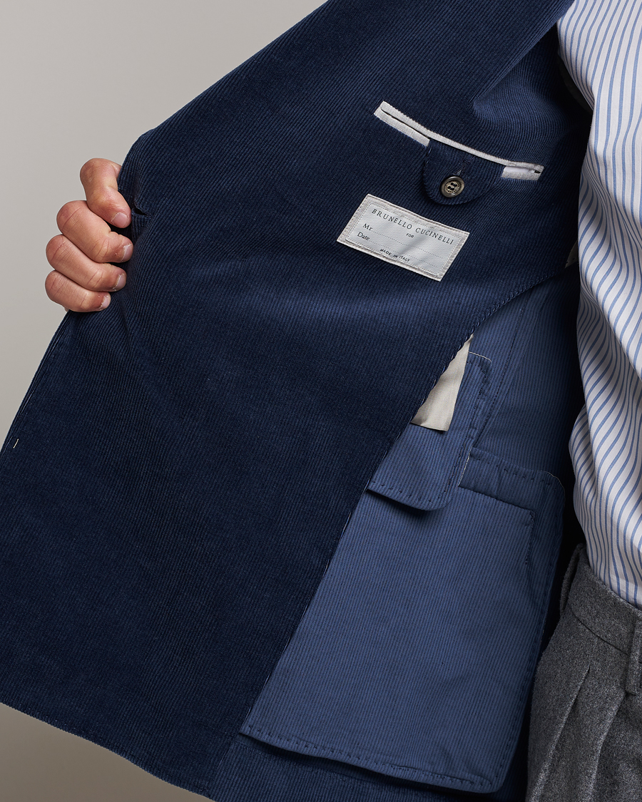 Mies | Pikkutakit | Brunello Cucinelli | Double Breasted Corduroy Blazer Royal Blue