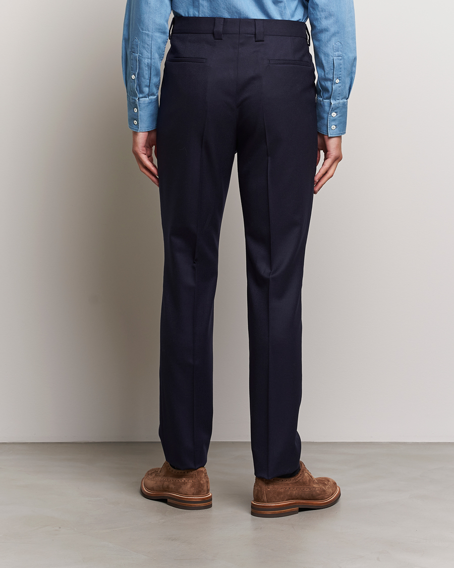 Mies | Housut | Brunello Cucinelli | Slim Fit Pleated Flannel Trousers Navy