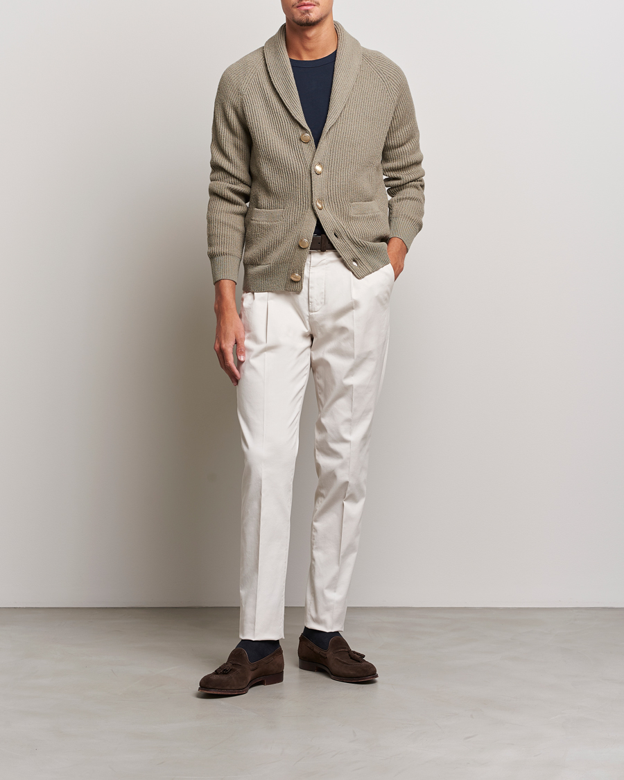 Mies | Housut | Brunello Cucinelli | Slim Fit Pleated Trousers Off White
