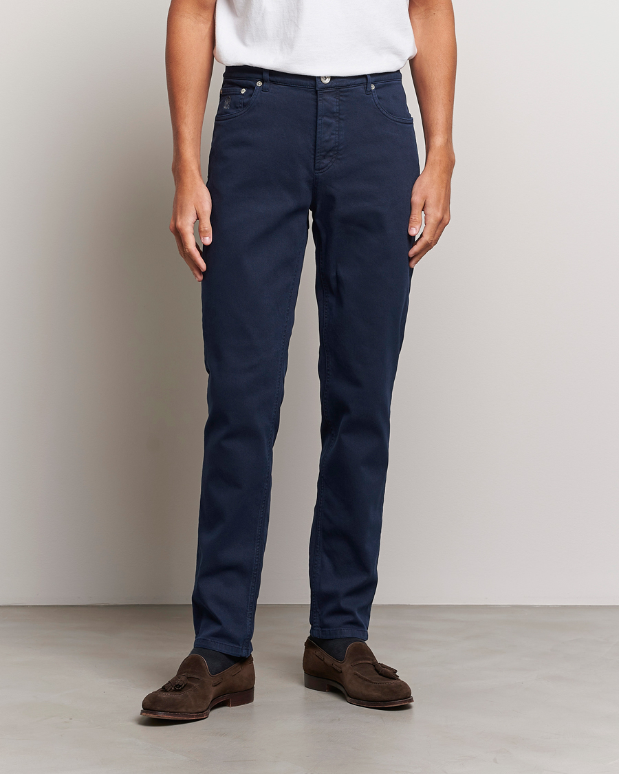 Mies |  | Brunello Cucinelli | Traditional Fit 5-Pocket Pants Navy