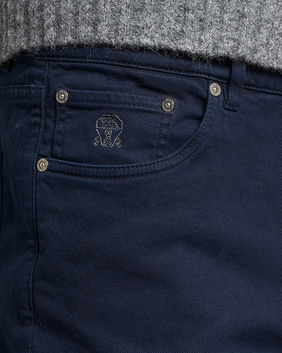 Mies | Housut | Brunello Cucinelli | Slim Fit Bull Denim Pants Navy