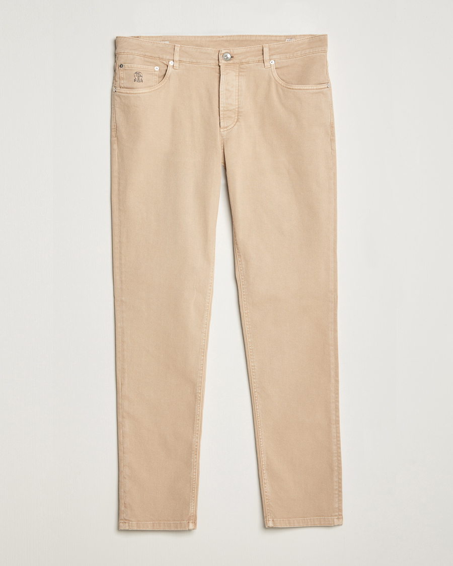 Mies | Viisitaskuhousut | Brunello Cucinelli | Traditional Fit 5-Pocket Pants Beige