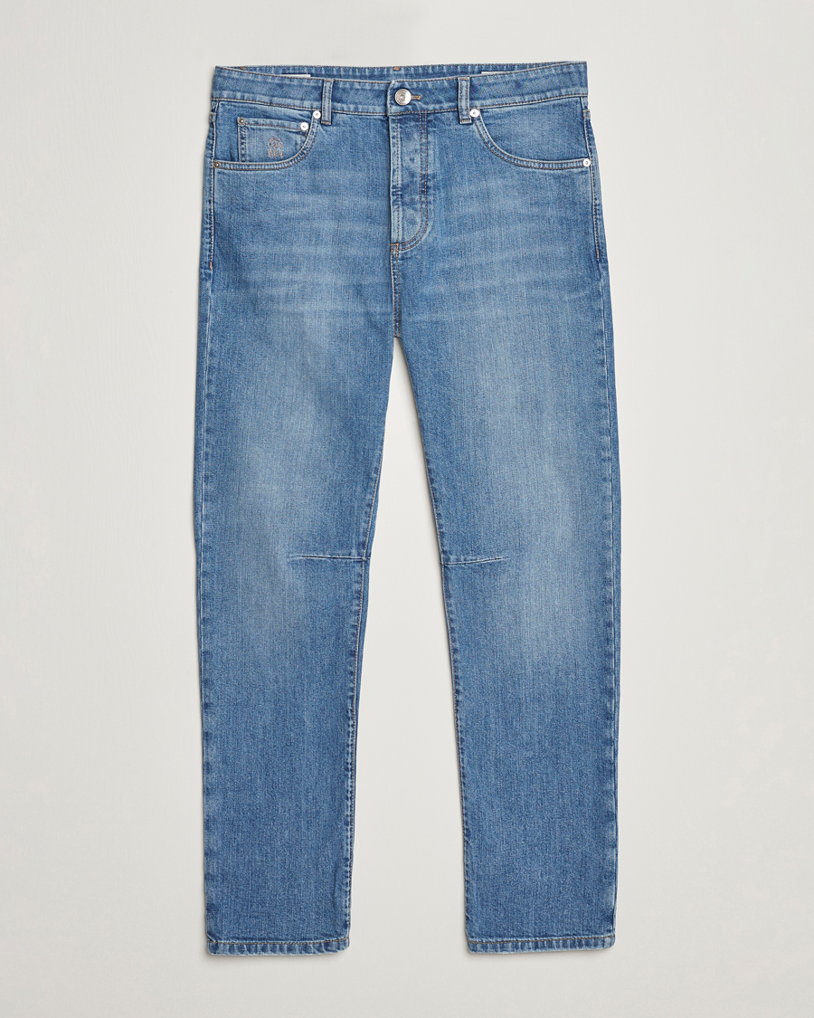 Mies | Farkut | Brunello Cucinelli | Leisure Fit Jeans Medium Blue Wash