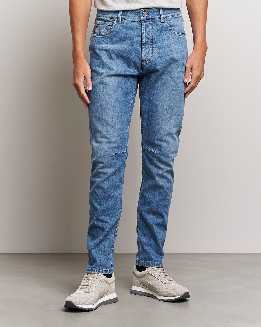 Mies | Farkut | Brunello Cucinelli | Leisure Fit Jeans Medium Blue Wash