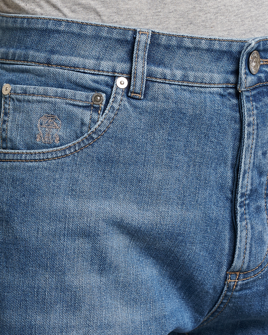 Mies | Farkut | Brunello Cucinelli | Leisure Fit Jeans Medium Blue Wash