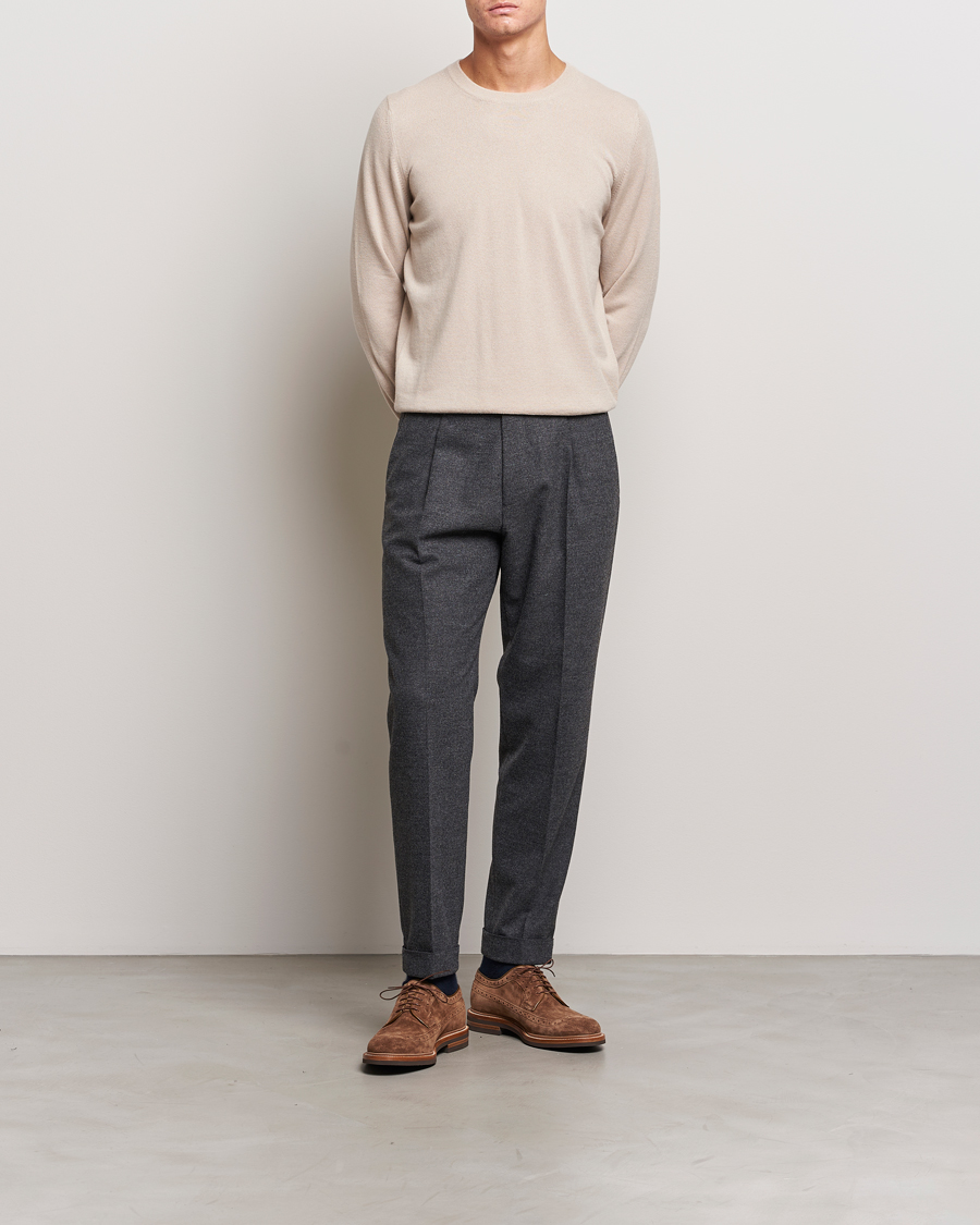 Mies | Puserot | Brunello Cucinelli | 2 Ply Cashmere Pullover Beige