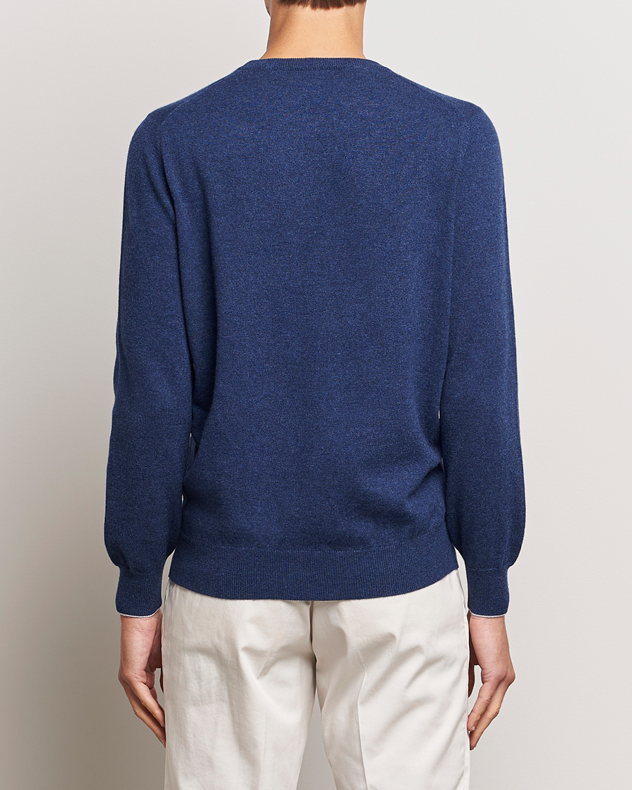 Mies | Puserot | Brunello Cucinelli | 2 Ply Cashmere Pullover Dark Blue