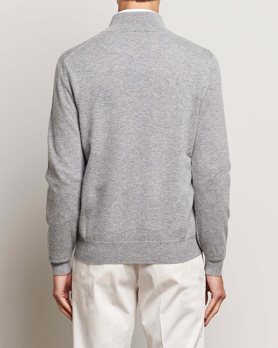 Mies | Puserot | Brunello Cucinelli | 2 Ply Cashmere Half Zip Light Grey