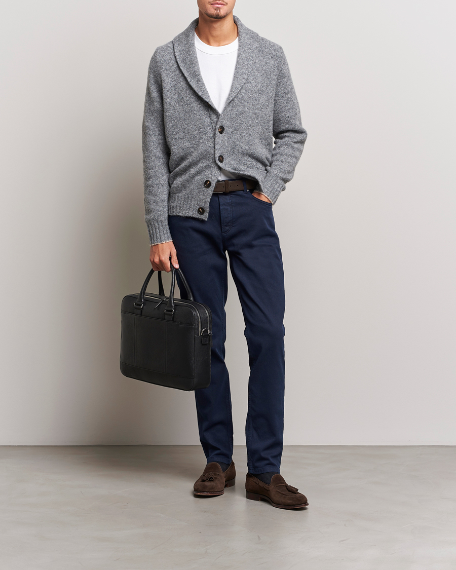 Mies | Puserot | Brunello Cucinelli | Fluffy Shawl Collar Cardigan Grey Melange