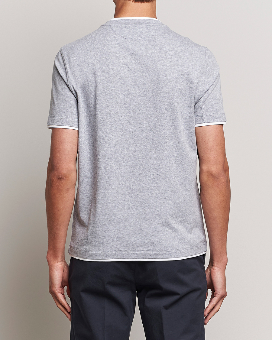Mies | T-paidat | Brunello Cucinelli | Short Sleeve Logo T-Shirt Light Grey
