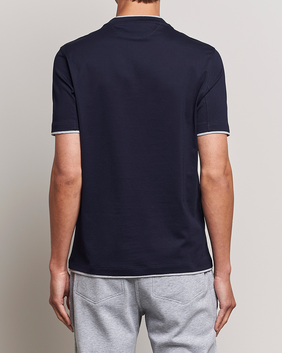 Mies | T-paidat | Brunello Cucinelli | Short Sleeve Logo T-Shirt Navy