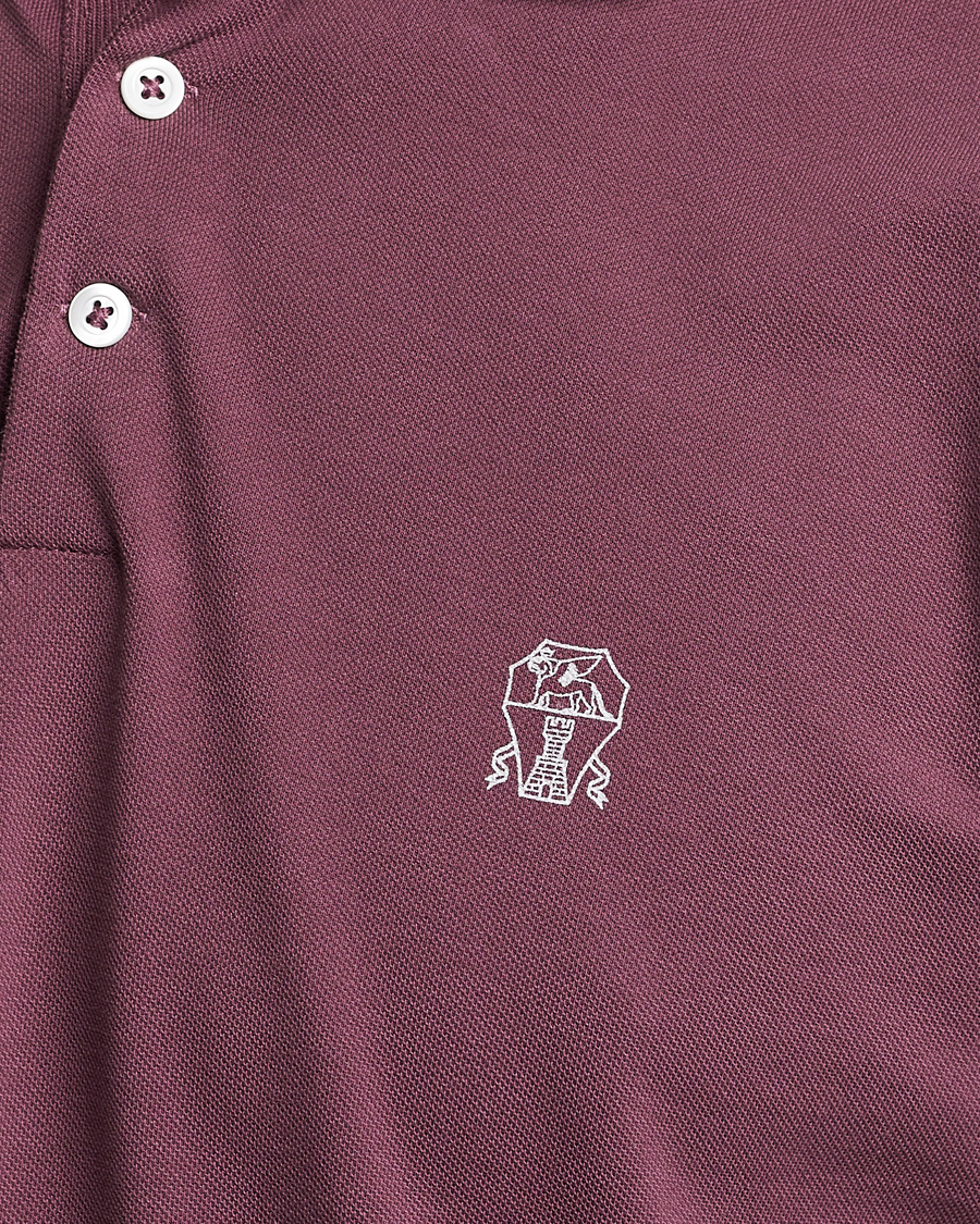 Mies | Pikeet | Brunello Cucinelli | Short Sleeve Logo Polo Burgundy