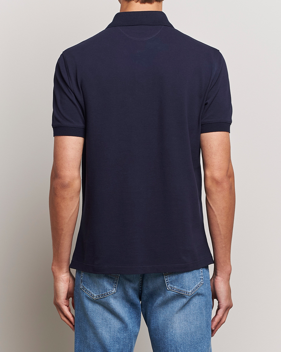 Mies | Pikeet | Brunello Cucinelli | Short Sleeve Logo Polo Dark Blue