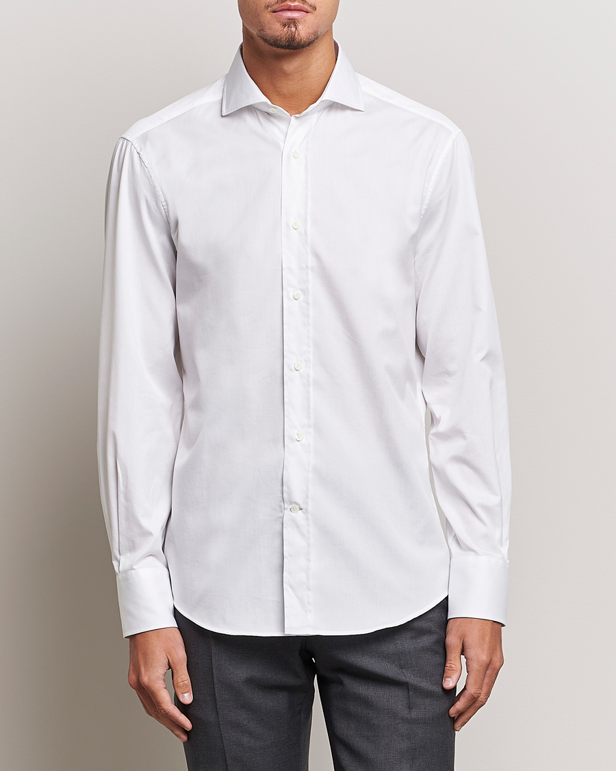 Mies | Quiet Luxury | Brunello Cucinelli | Slim Fit Poplin Shirt White